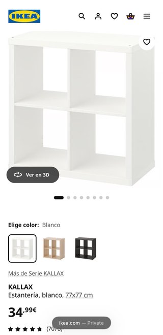 Estantería Kallax Ikea 77x77 cm Blanca