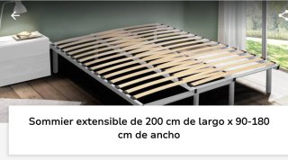 Somier extensible 200cm x 90-180cm