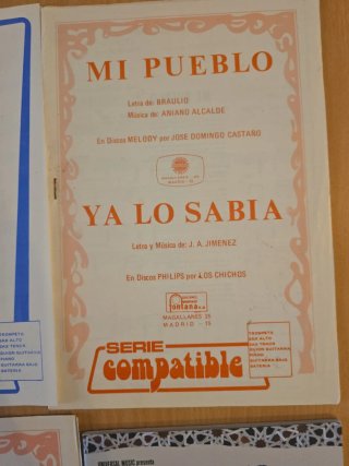 5 Partituras Originales de Los Chichos