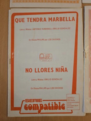 5 Partituras Originales de Los Chichos