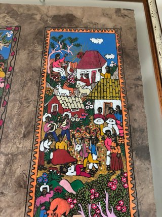 Cuadro de Perú pintado a mano Escena Rural 68x48