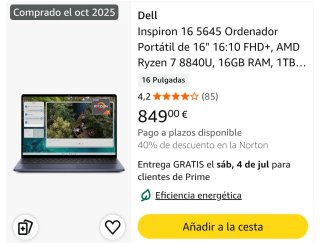 Portatile Dell Inspiron 16 5645 come nuovo