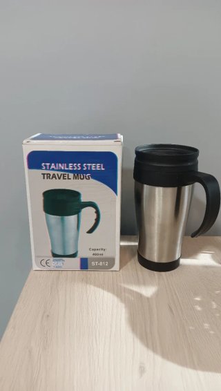 Taza de viaje de acero inoxidable. Capacidad 400ml