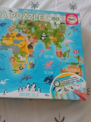 Puzzle Educa 150 piezas Mapa del Mundo Animales