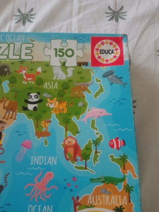 Puzzle Educa 150 piezas Mapa del Mundo Animales