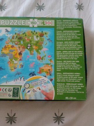 Puzzle Educa 150 piezas Mapa del Mundo Animales