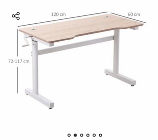 Escritorio elevable manual madera y metal