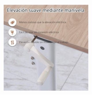 Escritorio elevable manual madera y metal
