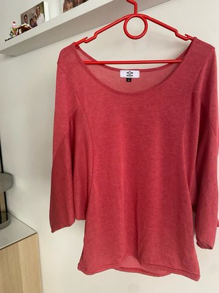 Jersey manga 3/4 rosa talla L