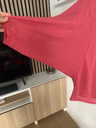 Jersey manga 3/4 rosa talla L