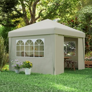 Carpa Jardín Plegable 3x3m Beige Anti-UV