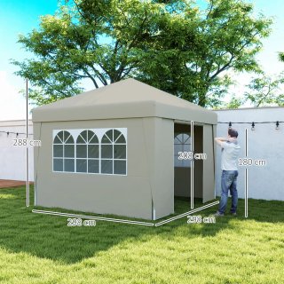 Carpa Jardín Plegable 3x3m Beige Anti-UV