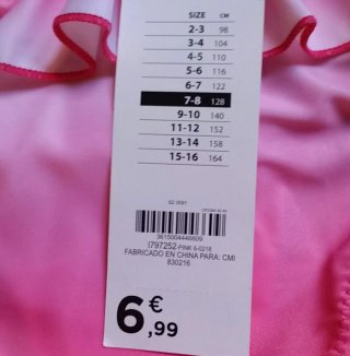 Nuevo Tex Braguita baño Talla 7-8 años