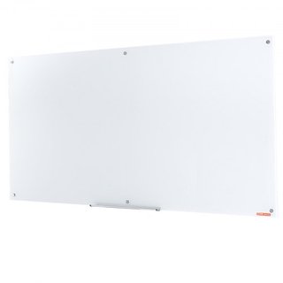 Pizarra Blanca Magnética de Vidrio, Tablero de Borrado en Seco 72"x36", Pizarra de Vidrio Grande Montada en la Pared Sin Marco, con Bandeja para Marcadores, un Borrador y 2 Marcadores, Blanca