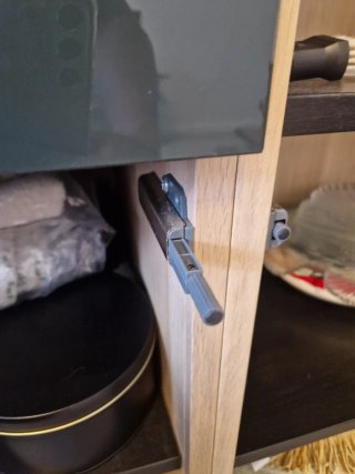 Mueble salón comedor madera y cristal