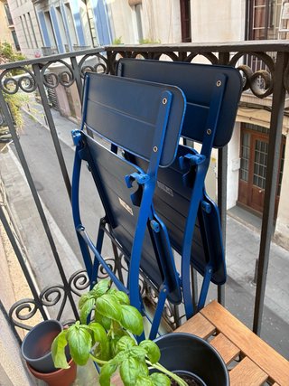 2 Sillas Plegables Exterior Azul