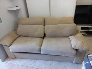 Sofá cama beige tela