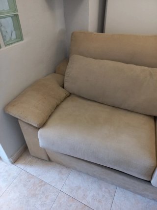 Sofá cama beige tela