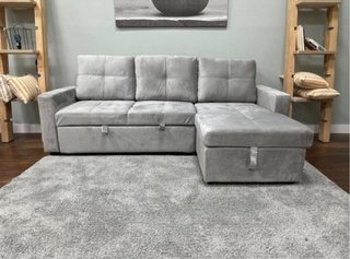 Sofá Cama Pau con Arcón Reversible Gris