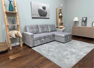 Sofá Cama Pau con Arcón Reversible Gris