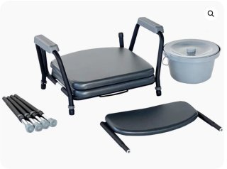 Silla wc acolchada con orinal y tapa, como nueva