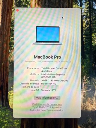 MacBook Pro 13 Pulgadas 2019 i5 16GB/256GB