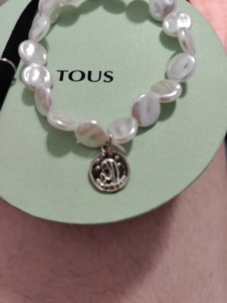 Pulsera Tous Virgen Niña Perlas Moneda Plata