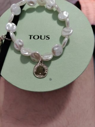 Pulsera Tous Virgen Niña Perlas Moneda Plata