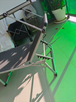 Tumbona plegable aluminio y tela