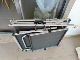 Tumbona plegable aluminio y tela