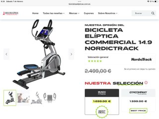 Bicicleta Elíptica Nordictrack Commercial 14.9