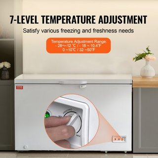 Congelador Horizontal, 12.8 pies cúbicos / 345 L Gran Congelador Profundo & 4 Cestas Extraíbles, Congeladores Comerciales de Puerta Superior Independientes con Tapa con Cerradura, Temperatura Ajus...