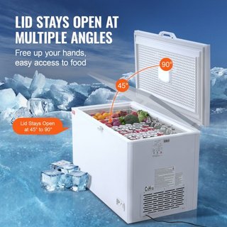 Congelador Horizontal, 12.8 pies cúbicos / 345 L Gran Congelador Profundo & 4 Cestas Extraíbles, Congeladores Comerciales de Puerta Superior Independientes con Tapa con Cerradura, Temperatura Ajus...