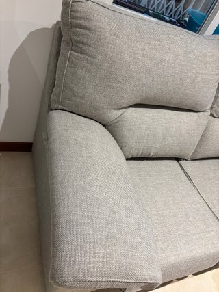 Divano a 2 posti in tessuto beige/grigio