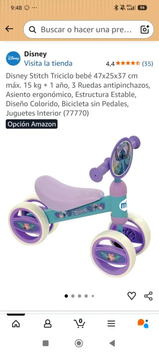 Bici de aprendizaje Stitch