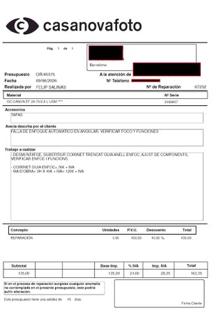 Canon EF 24-70mm f/2.8 L USM Objetivo Zoom