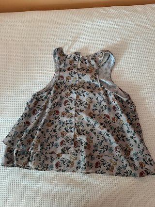 Blusa tirantes flores beige multicolor