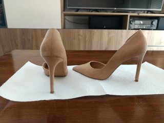 Zapatos de tacón beige