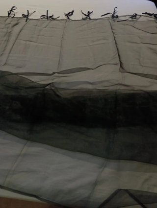3 pares de cortinas de gasa negra y burdeos