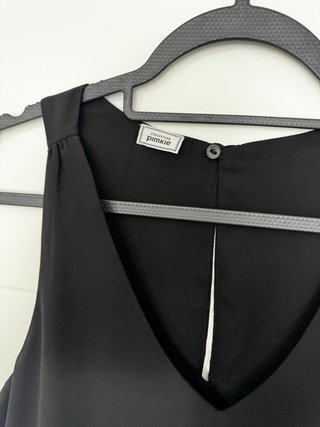Vestido negro con falda estampada ajustada Talla S