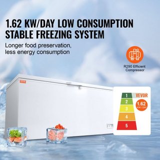 Congelador Horizontal, 17.2 pies cúbicos / 488 L Gran Congelador Profundo & 4 Cestas Extraíbles, Congeladores Comerciales de Puerta Superior Independientes con Tapa con Cerradura, Temperatura Ajus...