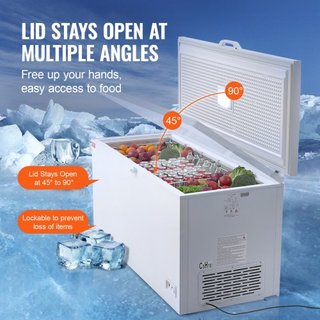 Congelador Horizontal, 17.2 pies cúbicos / 488 L Gran Congelador Profundo & 4 Cestas Extraíbles, Congeladores Comerciales de Puerta Superior Independientes con Tapa con Cerradura, Temperatura Ajus...