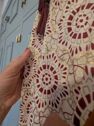 Vestido Hindú Verano Beige y Burdeos Talla Única