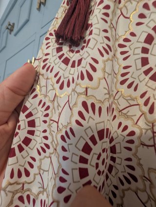 Vestido Hindú Verano Beige y Burdeos Talla Única