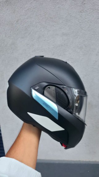 Casco de moto integral negro mate