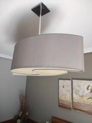 Lámpara Diseño Yin Yang Beige y Gris