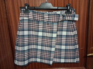 Conjunto Camisa y Falda Cuadros Rosa