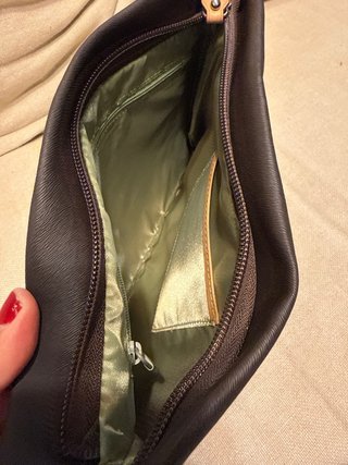 Bolso tipo cartera de mano Marrón con Cremalleras