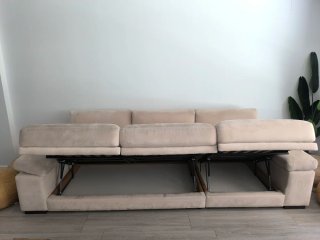 Sofá Chaise Longue reclinable con arcón reversible