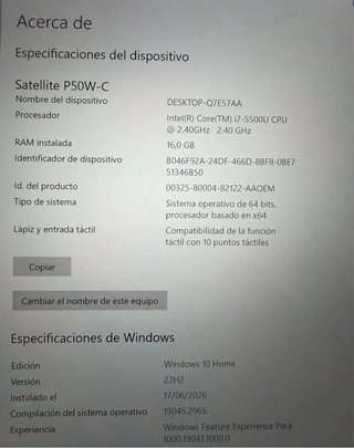 Toshiba i7 Táctil 360° 16GB RAM 2TB Batería Nueva